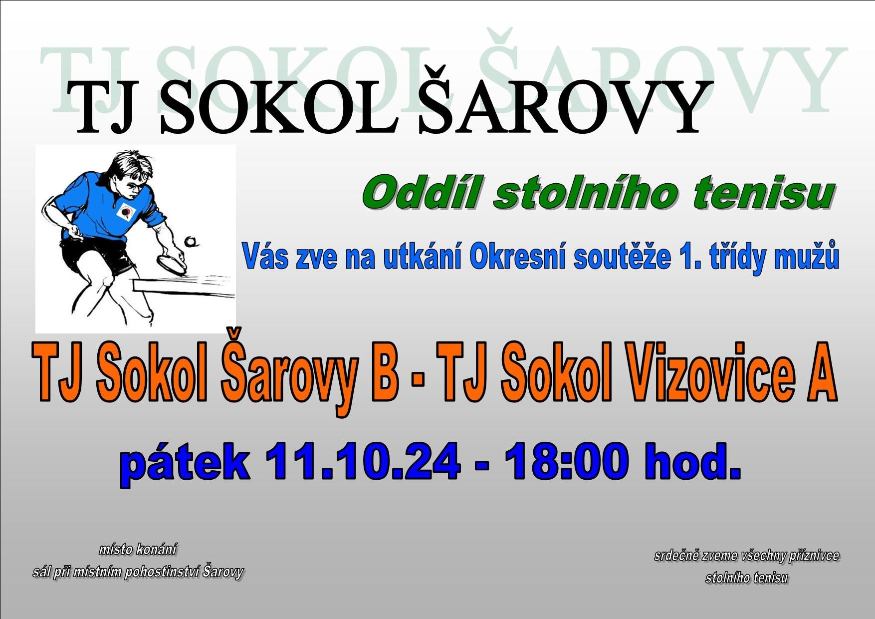 TJ Sokol Šarovy B - TJ Sokol Vizovice A