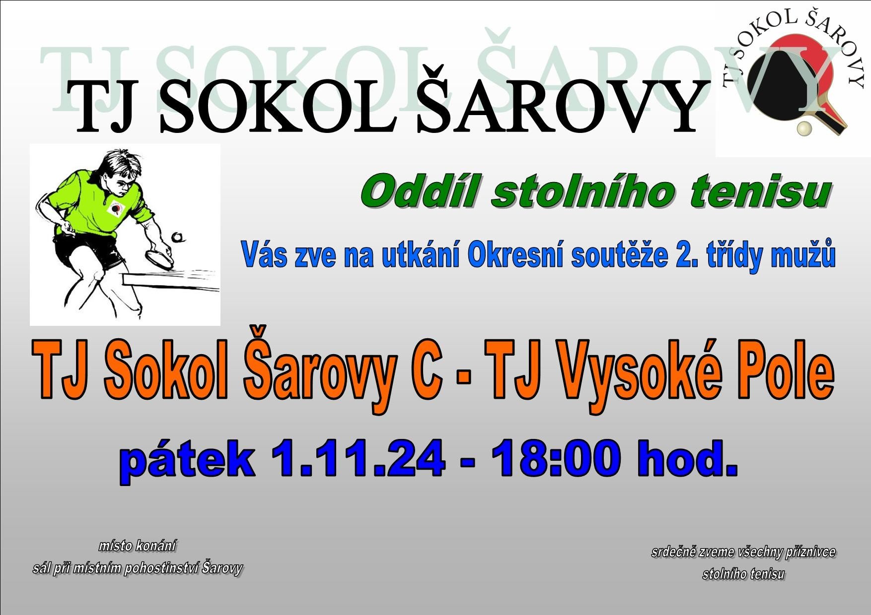 TJ SOKOL ŠAROVY C - TJ VYSOKÉ POLE