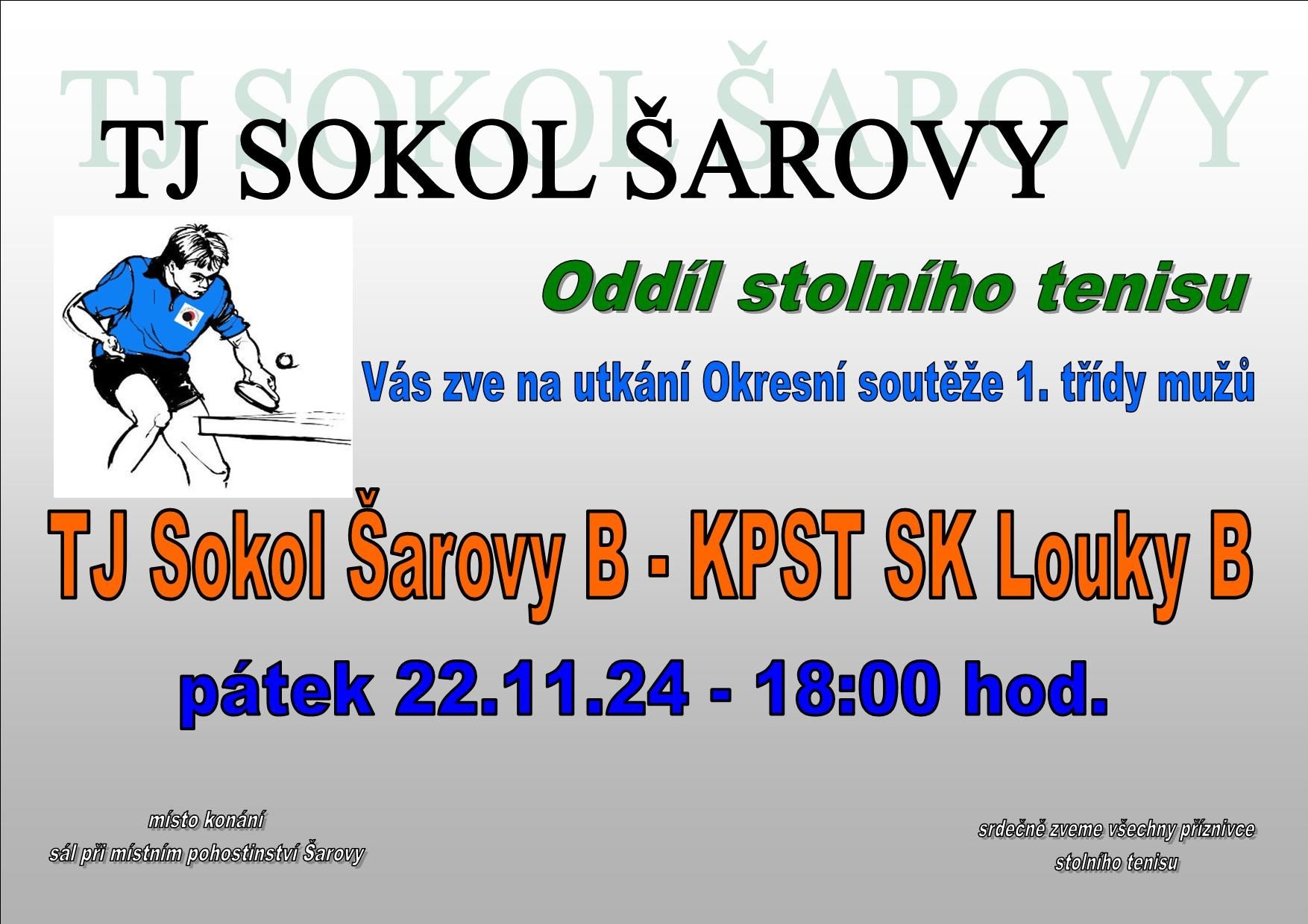 TJ Sokol Šarovy  - KPST SK Louky B